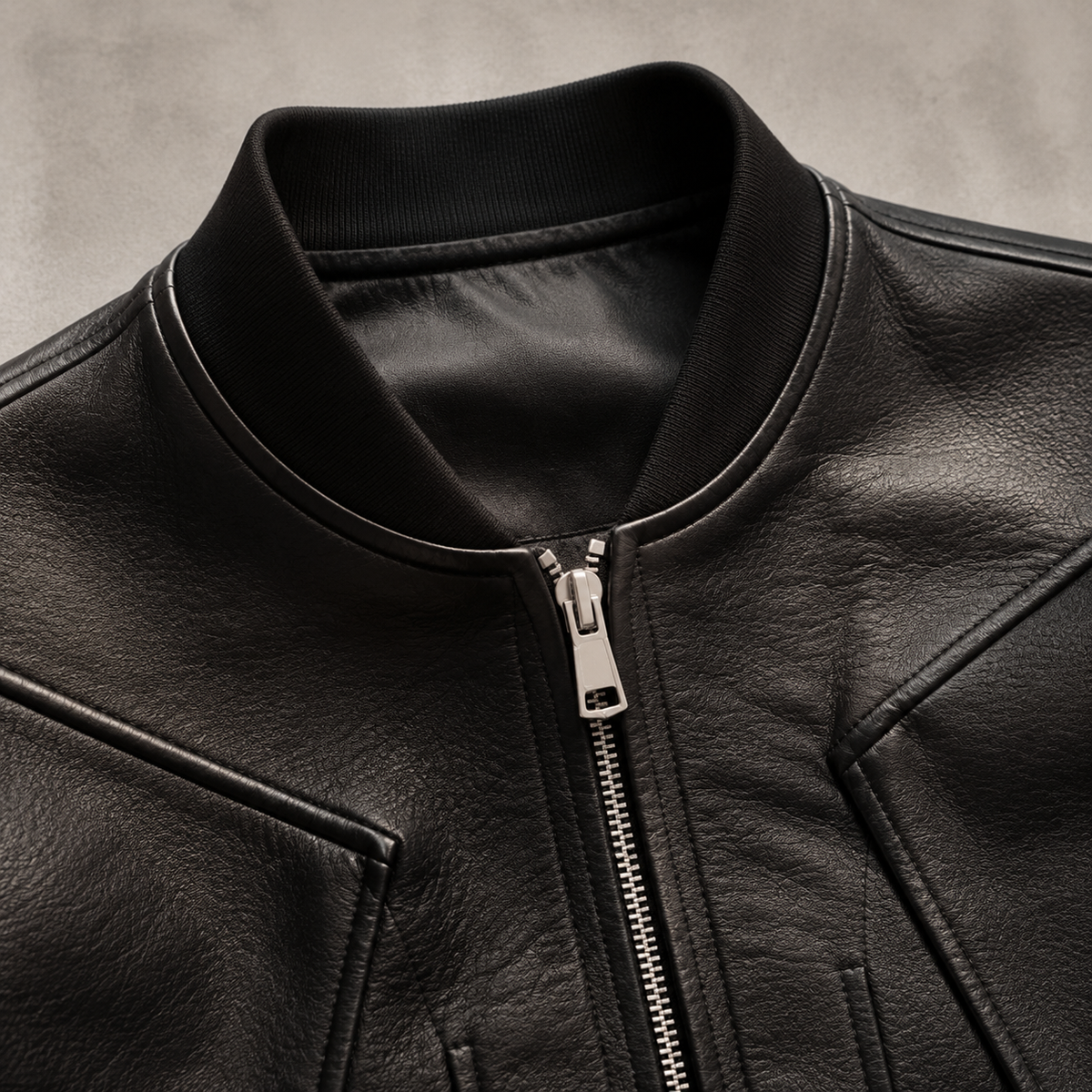 Women's Grained Faux Leather Bomber Jacket | Modern Cropped Flight Style 5