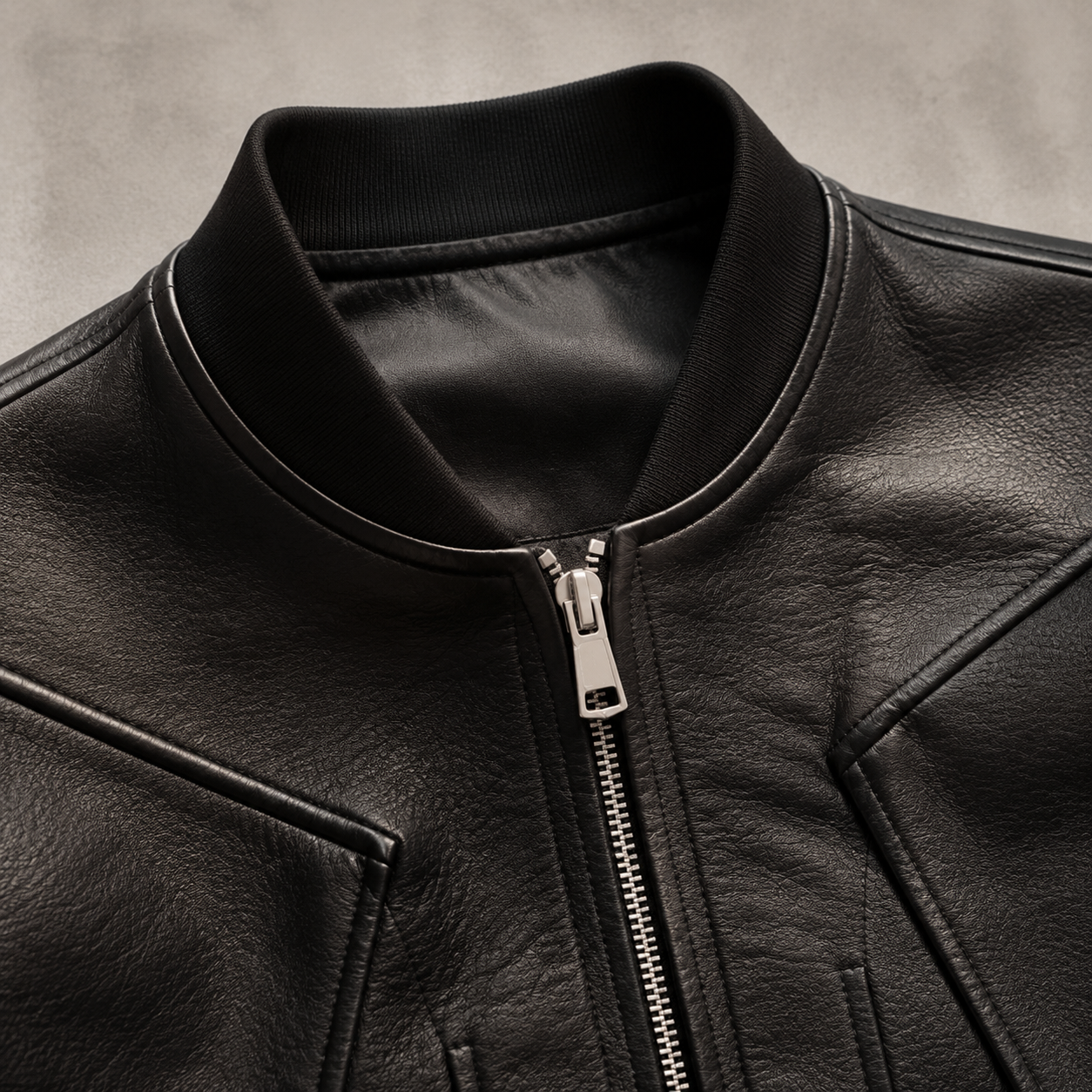 Women's Grained Faux Leather Bomber Jacket | Modern Cropped Flight Style 5