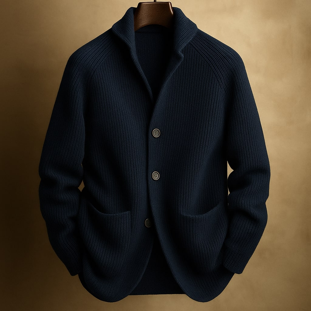 Women's Heavyweight Knit Cardigan | Cozy Button-Front Black Cardigan Sweater 2