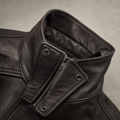 Women's Pebbled Faux Leather Biker Jacket | Relaxed Oversized Autumn Outerwear 5
