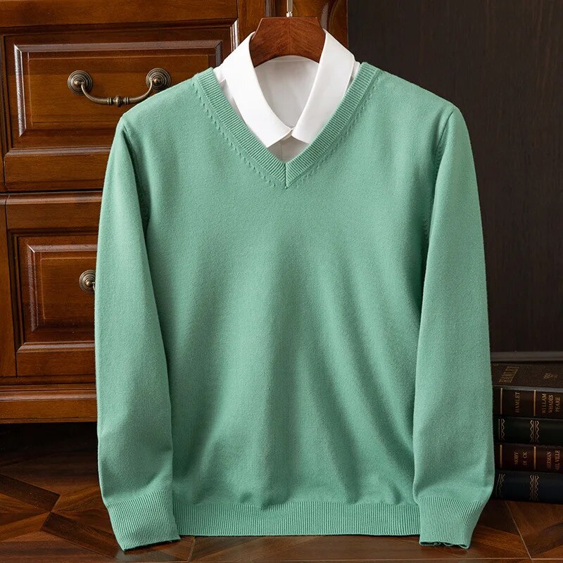 Women's Premium Cashmere V-Neck Sweater | Ultra-Soft Tailored Fit for Winter 0