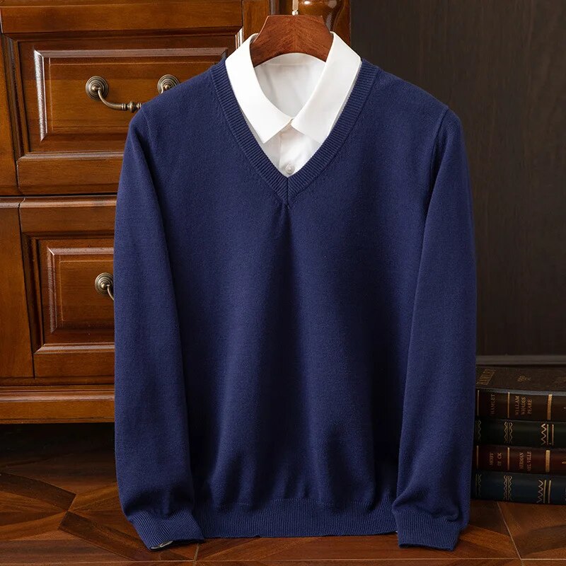 Women's Premium Cashmere V-Neck Sweater | Ultra-Soft Tailored Fit for Winter 2