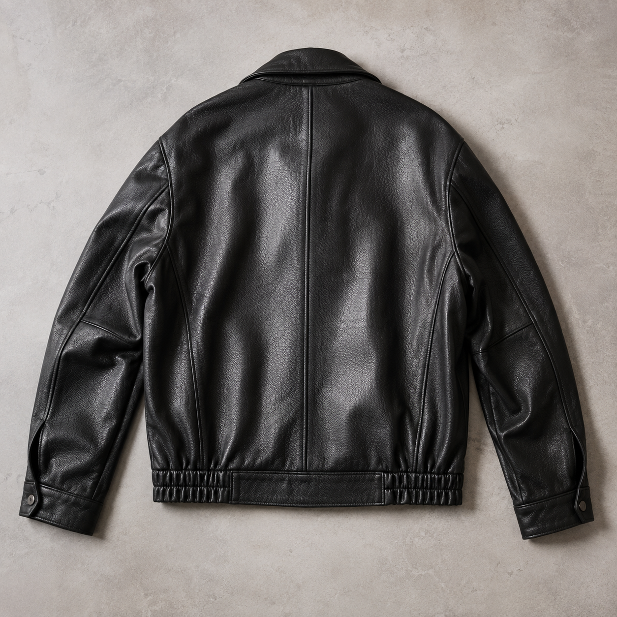 Women's Smooth Faux Leather Jacket | Relaxed Fit Zip-Up Outerwear | Casual Black Jacket 3