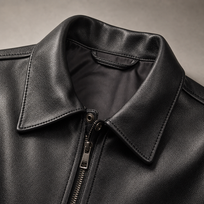 Women's Smooth Faux Leather Jacket | Relaxed Fit Zip-Up Outerwear | Casual Black Jacket 5