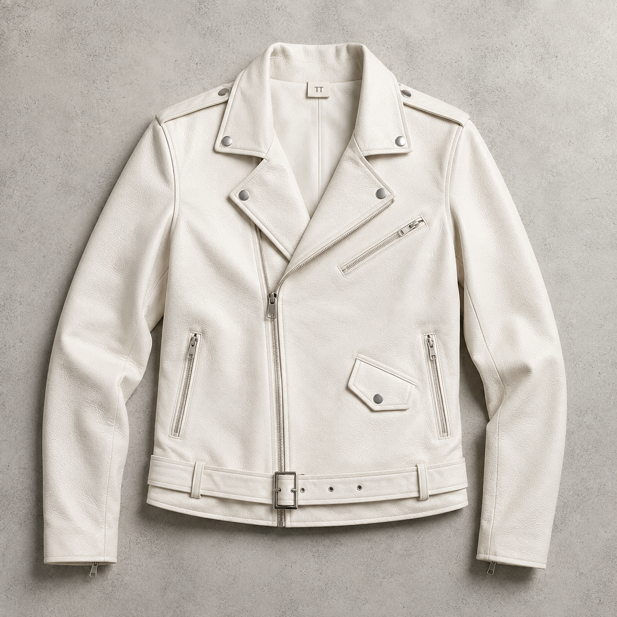 Women's Supple Faux Leather Moto Jacket | Slim-Fit Cropped Asymmetric Zip Outerwear 0