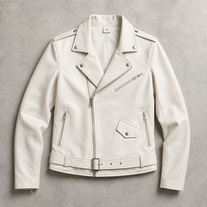 Women's Supple Faux Leather Moto Jacket | Slim-Fit Cropped Asymmetric Zip Outerwear 0