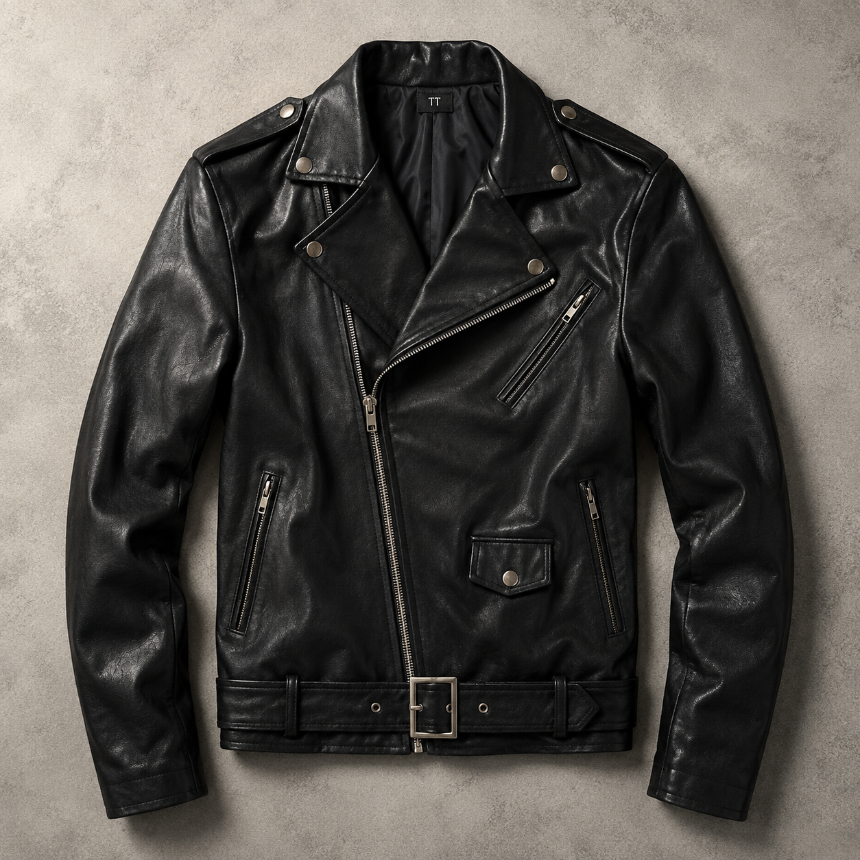 Women's Supple Faux Leather Moto Jacket | Slim-Fit Cropped Asymmetric Zip Outerwear 2