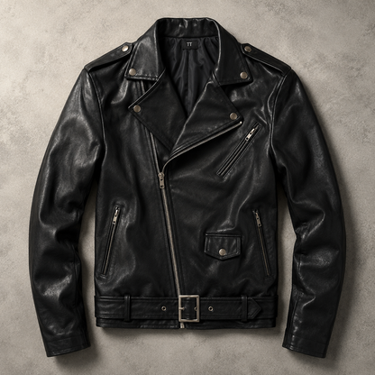 Women's Supple Faux Leather Moto Jacket | Slim-Fit Cropped Asymmetric Zip Outerwear 2