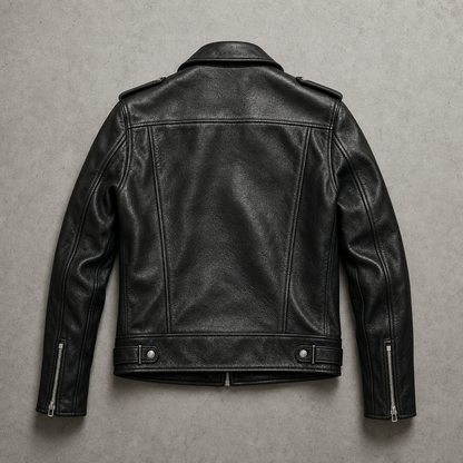 Women's Supple Faux Leather Moto Jacket | Slim-Fit Cropped Asymmetric Zip Outerwear 4