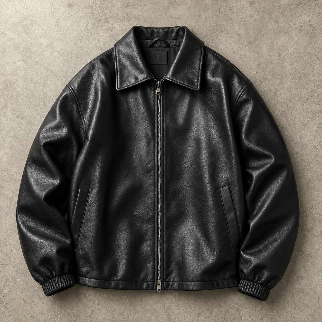 Women's Textured Faux Leather Jacket | Boxy Cropped Stylish Layering Coat 0