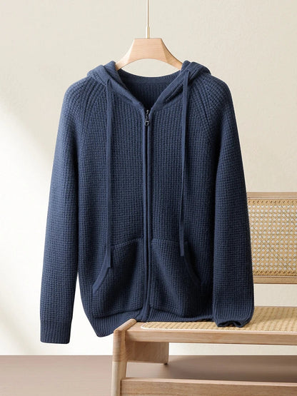Women's Ultra-Soft Cashmere Hoodie | Lightweight Relaxed Zip-Up Sweatshirt 0