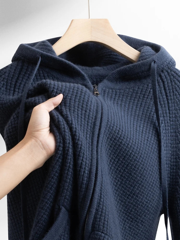 Women's Ultra-Soft Cashmere Hoodie | Lightweight Relaxed Zip-Up Sweatshirt 3
