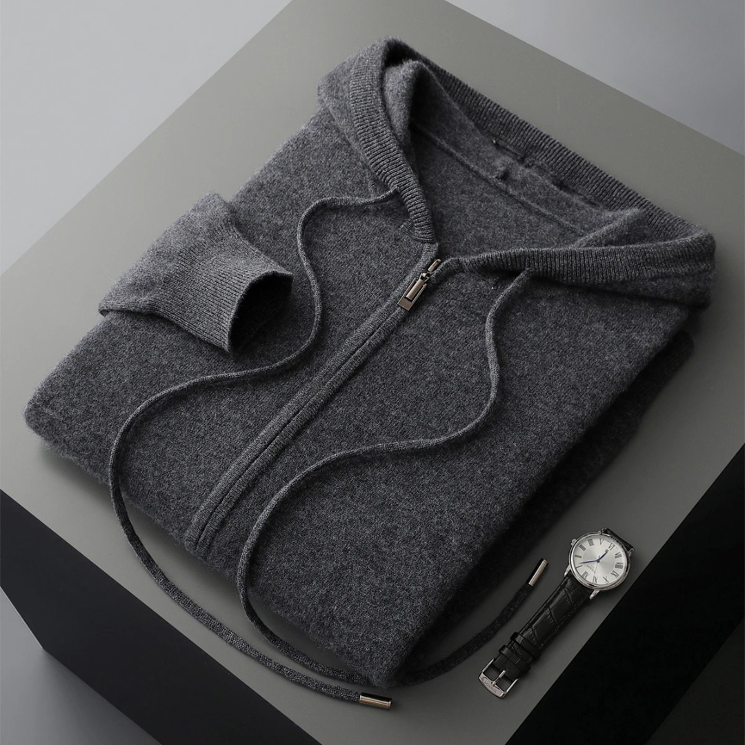 Women's Ultra-Soft Cashmere Zip Hoodie | Modern Relaxed Winter Sweatshirt 8