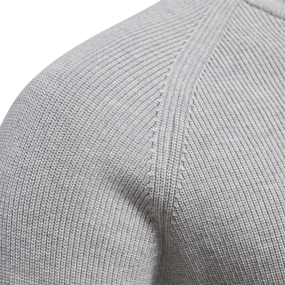 Men's Zip Neck Sweater Classic Knit Pullover Timeless