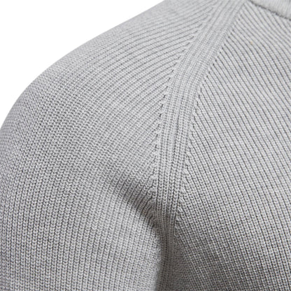 Men's Zip Neck Sweater Classic Knit Pullover Timeless