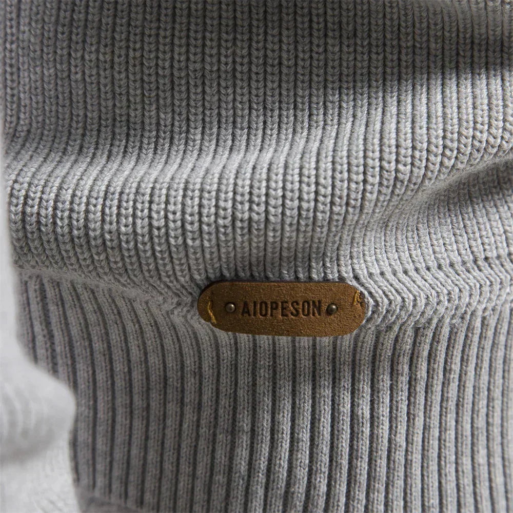 Men's Zip Neck Sweater Classic Knit Pullover Timeless