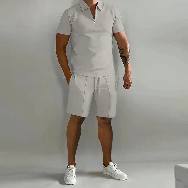 Men's Summer Polo Set 2 Piece Shorts Outfit Casual