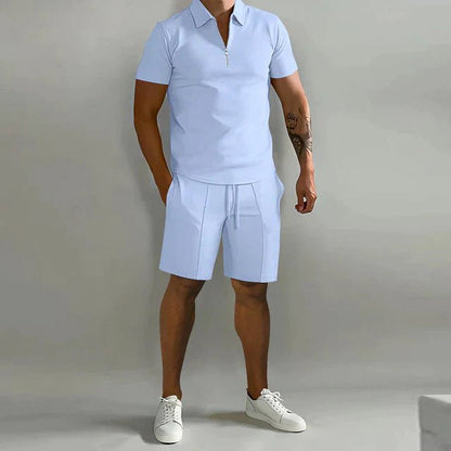 Men's Summer Polo Set 2 Piece Shorts Outfit Casual