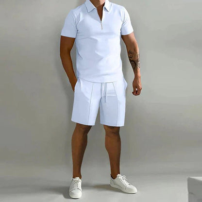 Men's Summer Polo Set 2 Piece Shorts Outfit Casual