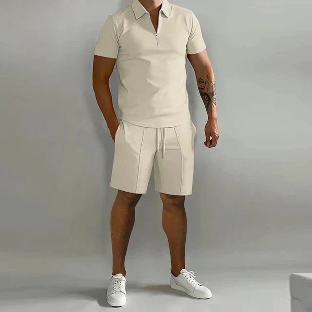 Men's Summer Polo Set 2 Piece Shorts Outfit Casual