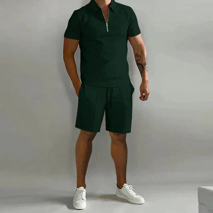 Men's Summer Polo Set 2 Piece Shorts Outfit Casual
