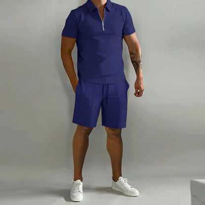 Men's Summer Polo Set 2 Piece Shorts Outfit Casual