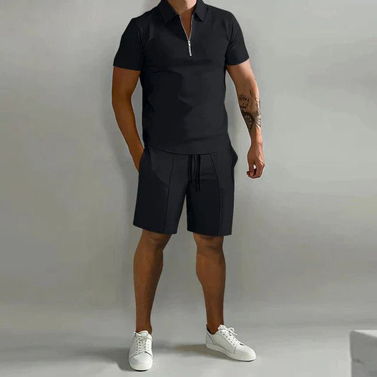 Men's Summer Polo Set 2 Piece Shorts Outfit Casual