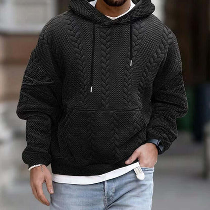Men's Casual Knit Hoodie Long Sleeve Warm Pullover