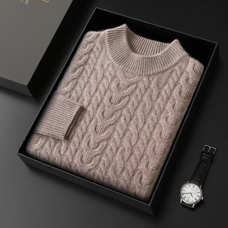 Men's Cable Knit Sweater Premium Chunky Pullover Warm Winter Jumper