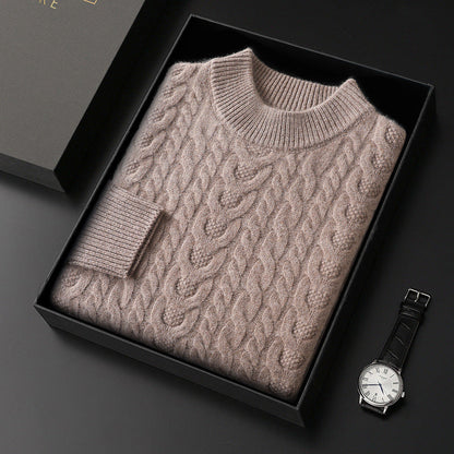 Men's Cable Knit Sweater Premium Chunky Pullover Warm Winter Jumper