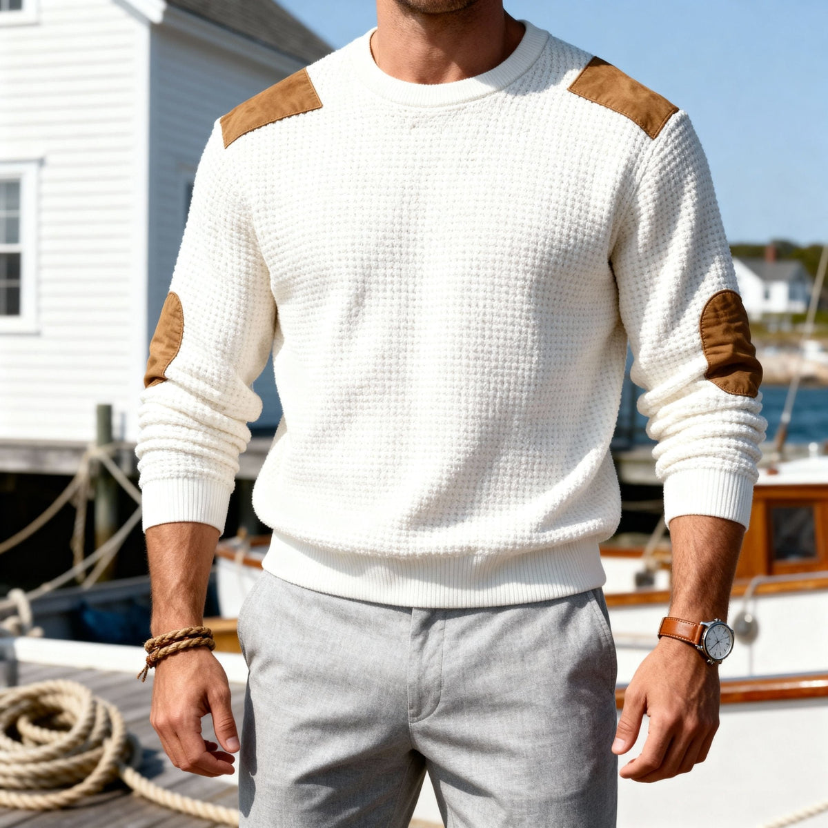 Men's Heritage Sweater Classic Quiet Luxury Knit Pullover Timeless