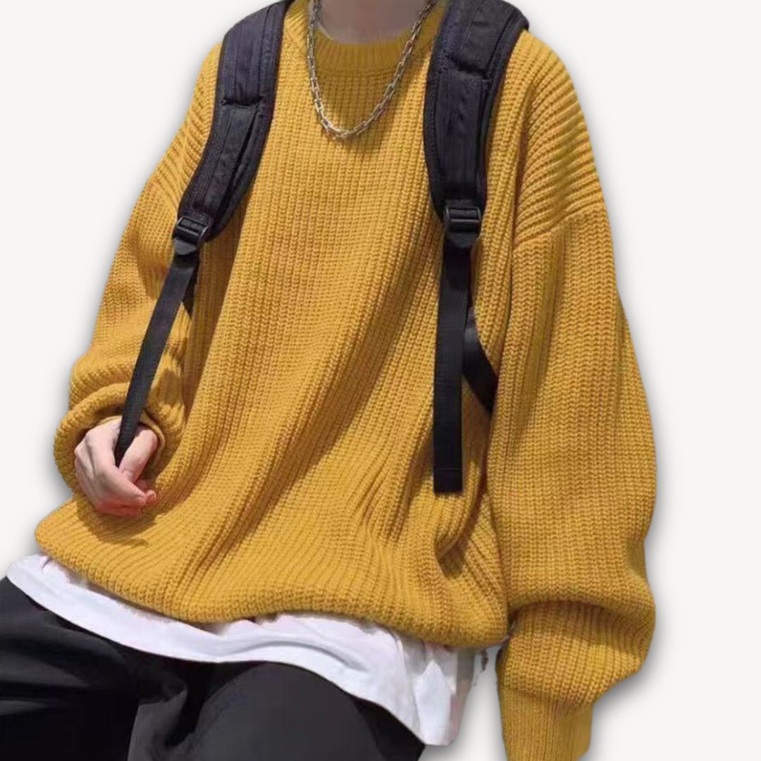 Men's Casual Oversized Knit Sweater Soft Winter Wear