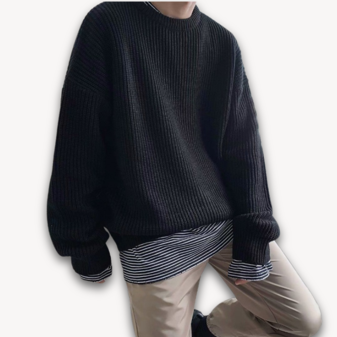 Men's Casual Oversized Knit Sweater Soft Winter Wear