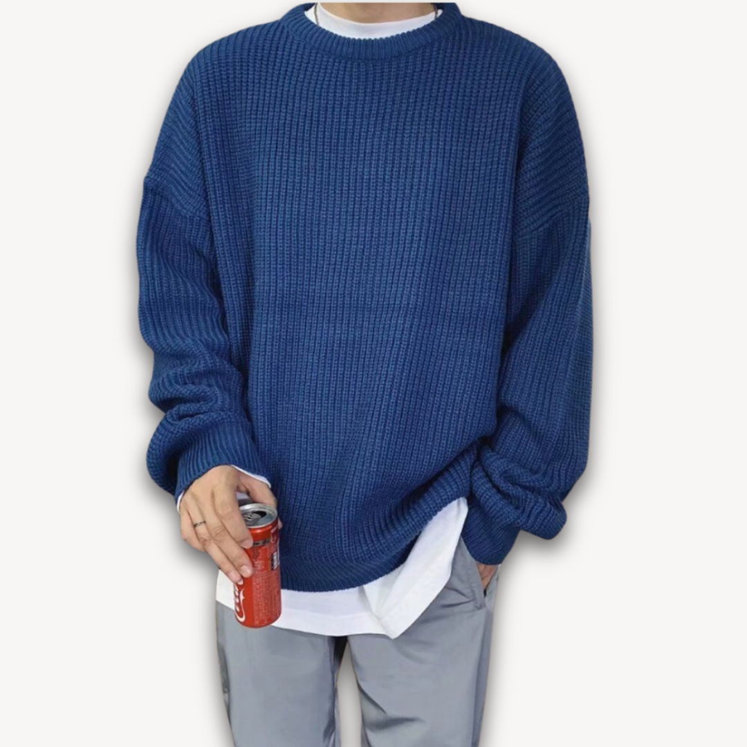 Men's Casual Oversized Knit Sweater Soft Winter Wear