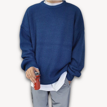 Men's Casual Oversized Knit Sweater Soft Winter Wear