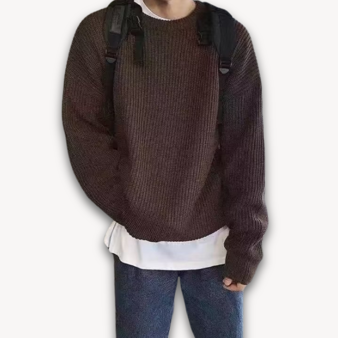 Men's Casual Oversized Knit Sweater Soft Winter Wear