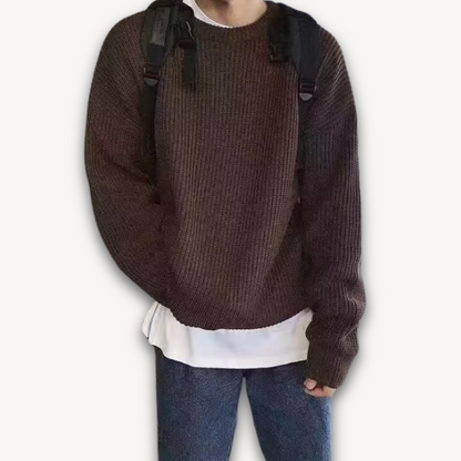 Men's Casual Oversized Knit Sweater Soft Winter Wear
