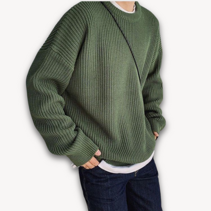Men's Casual Oversized Knit Sweater Soft Winter Wear