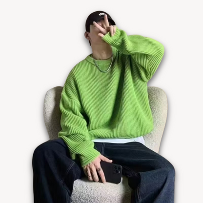 Men's Casual Oversized Knit Sweater Soft Winter Wear
