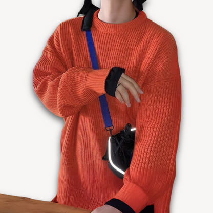 Men's Casual Oversized Knit Sweater Soft Winter Wear
