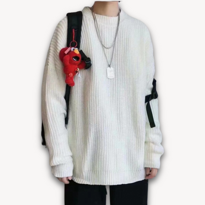 Men's Casual Oversized Knit Sweater Soft Winter Wear
