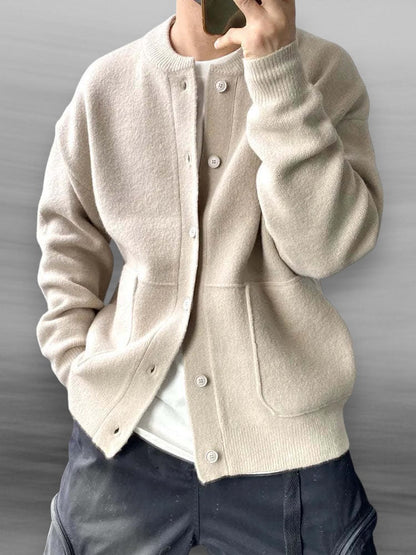 Men's Knitted Cardigan Warmth Style Ribbed Cuffs