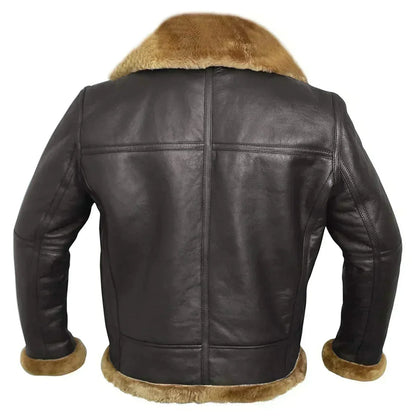 Men's Aviator Jacket Classic Zip Premium Faux Leather Bomber Coat
