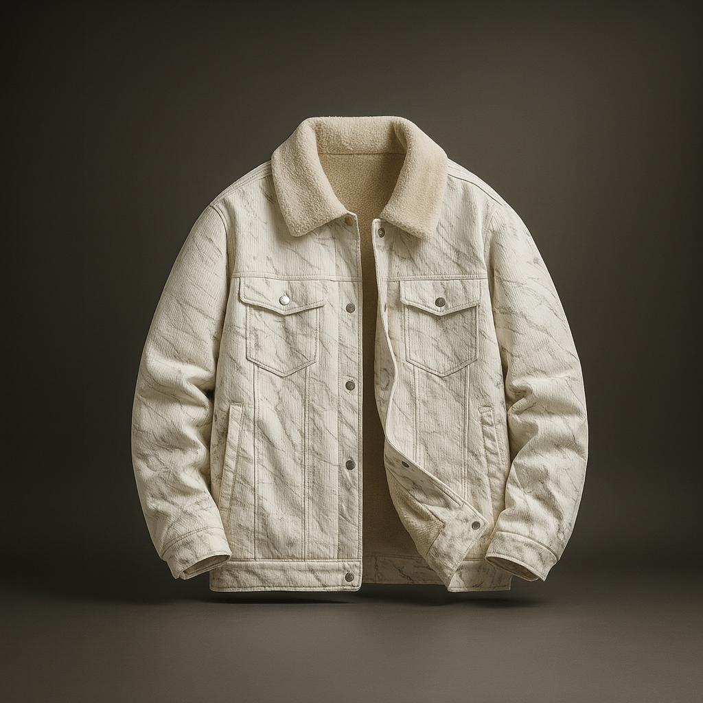 Men's Sherpa Corduroy Jacket Textured Casual Winter Coat Warm