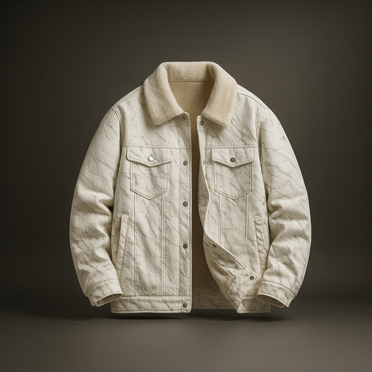 Men's Sherpa Corduroy Jacket Textured Casual Winter Coat Warm