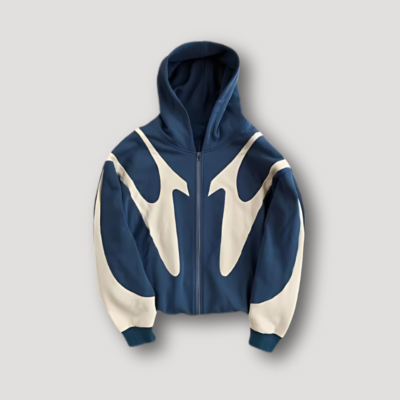 Men's Zip Hoodie Flame Pattern Statement Streetwear Fleece Sweatshirt