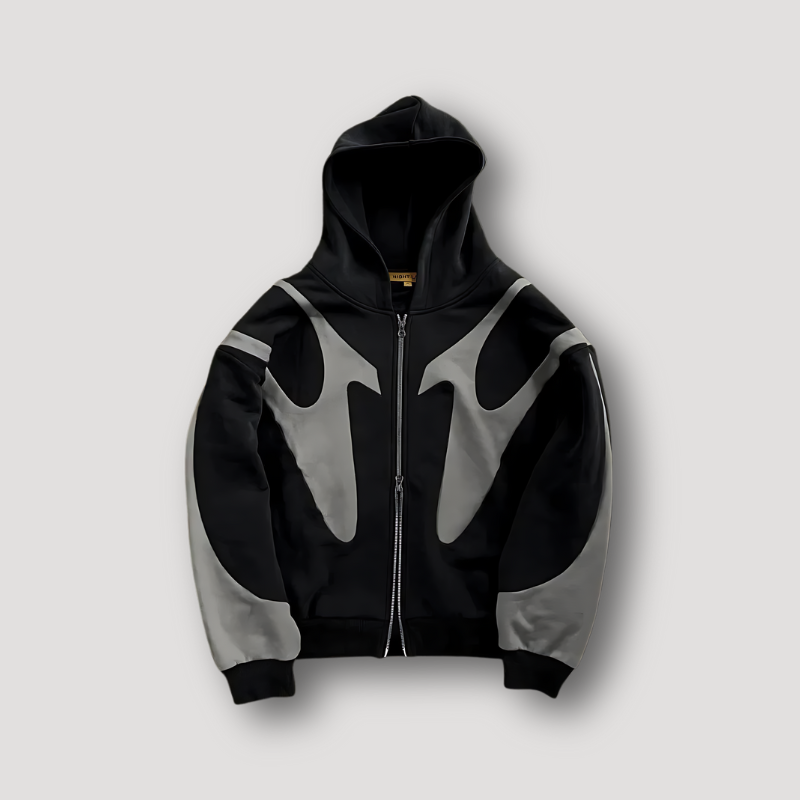 Men's Zip Hoodie Flame Pattern Statement Streetwear Fleece Sweatshirt