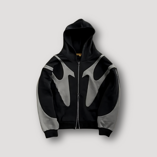 Men's Zip Hoodie Flame Pattern Statement Streetwear Fleece Sweatshirt