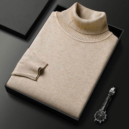 Men's Cashmere Turtleneck Sweater Warm Luxury Roll Neck Pullover
