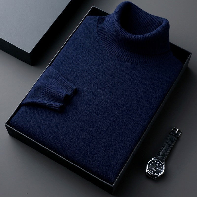 Men's Cashmere Turtleneck Sweater Warm Luxury Roll Neck Pullover